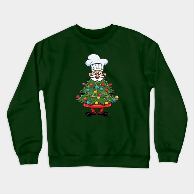 Chef Around The Christmas Tree Crewneck Sweatshirt by ArtfulDesign